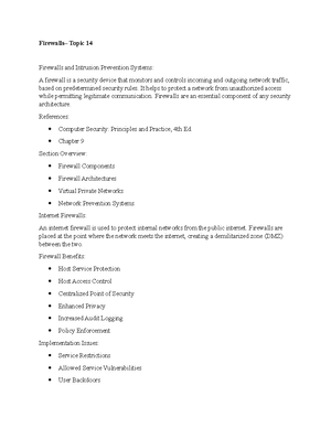 Topic 11 - Detailed Summarized notes for security class - Denial of ...