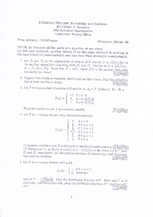 Lecture 3 - Probability and Statistics - PROBABILITY AND STATISTICS ...