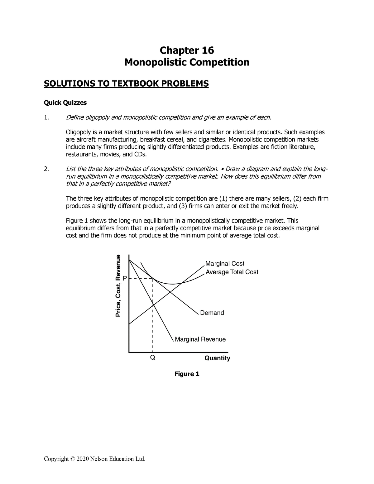 Solved 1. Explain why a perfectly competitive firm would or