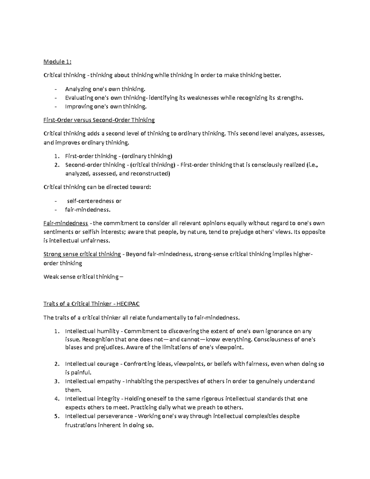 Elements OF Reasoning - study materials - Module 1: Critical thinking ...