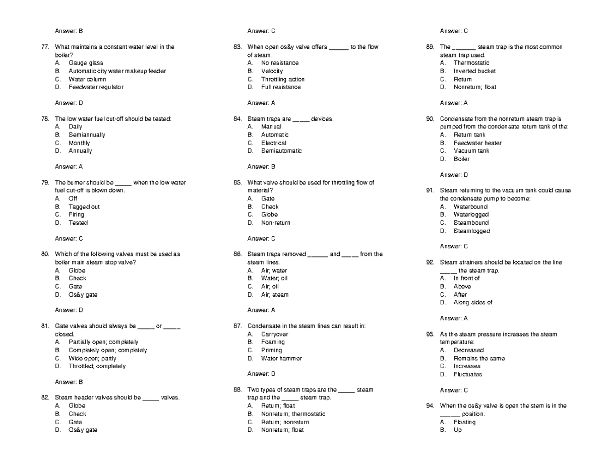 PIPE Terms-pages-21-40 - Answer: B What maintains a constant water ...