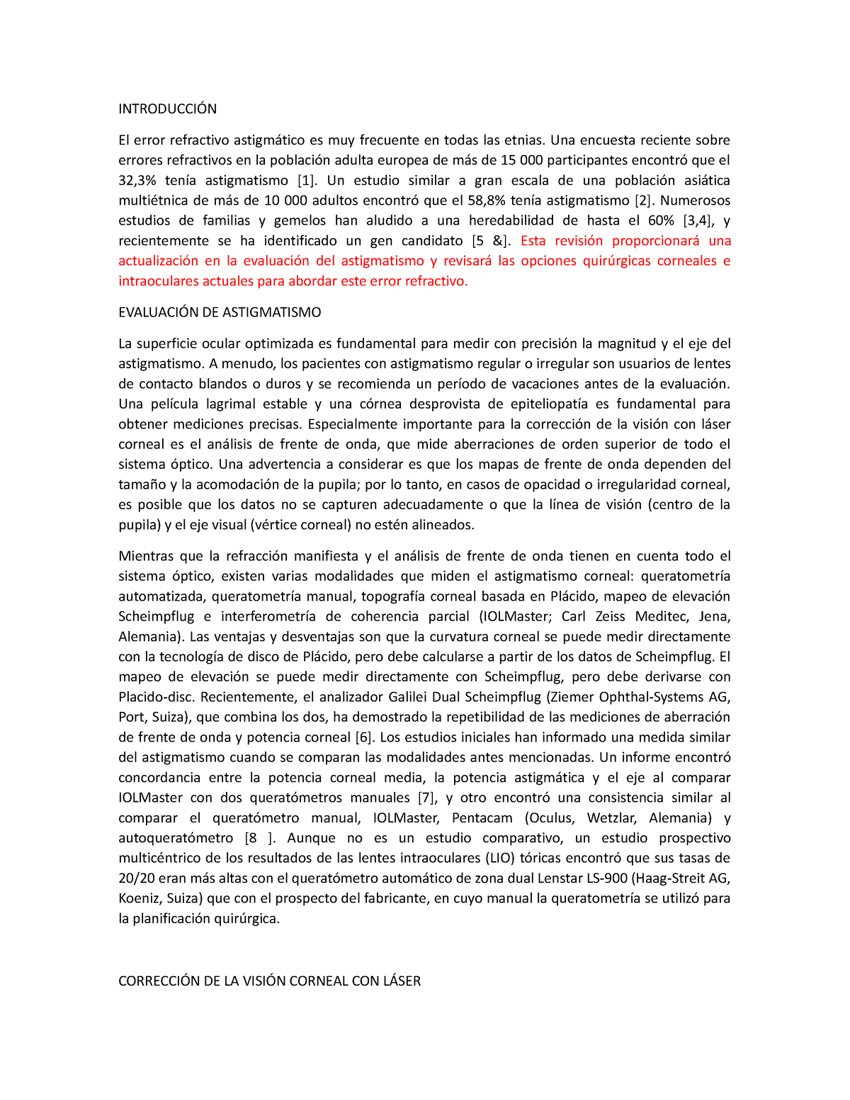 Manejo del astigmatismo - INTRODUCCIÓN El error refractivo astigmático ...