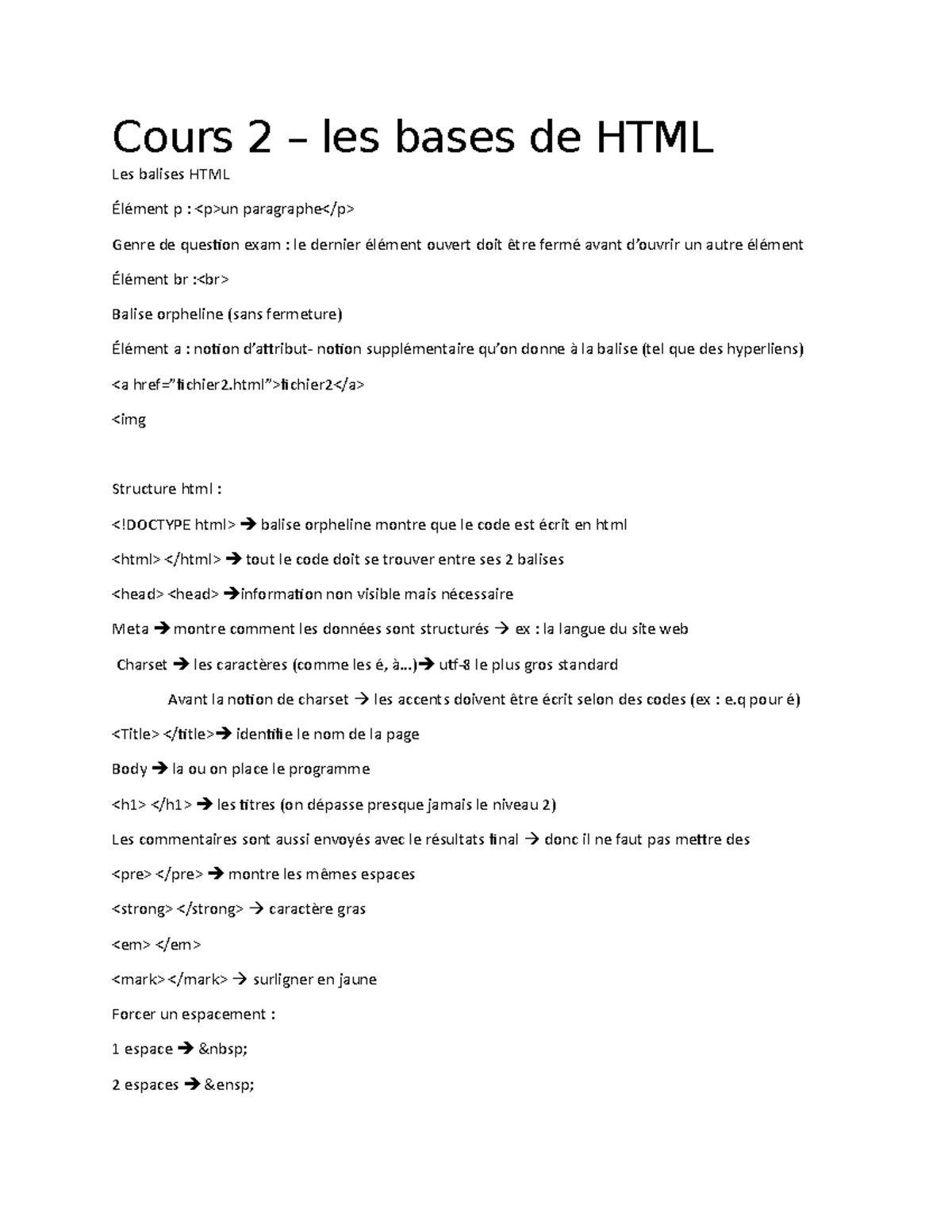 Cours 2 - Cours 2 – Les Bases De HTML Les Balises HTML Élément P : Un ...