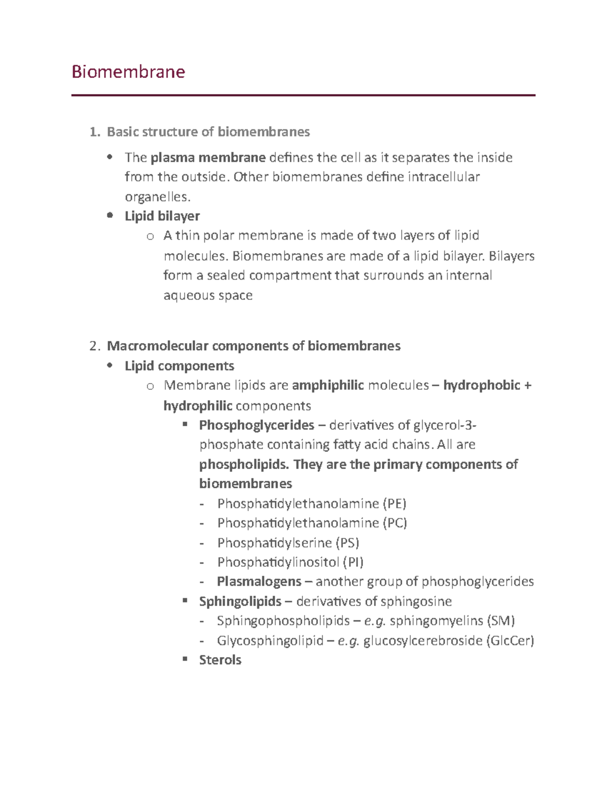 Biomembrane Copy - Biomembrane Basic Structure Of Biomembranes The ...