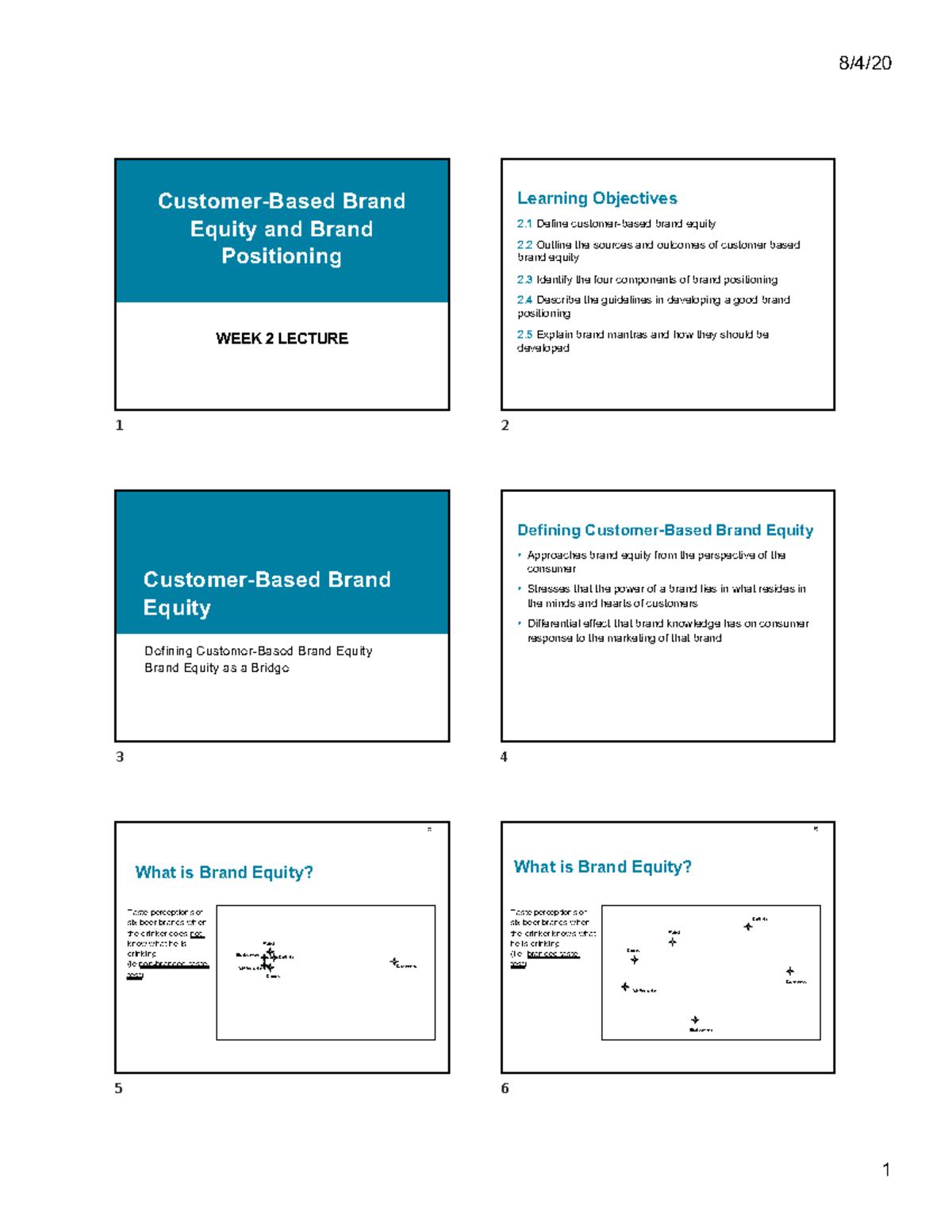 Week2 lecture 6 slides for branding - Customer-Based Brand Equity and ...