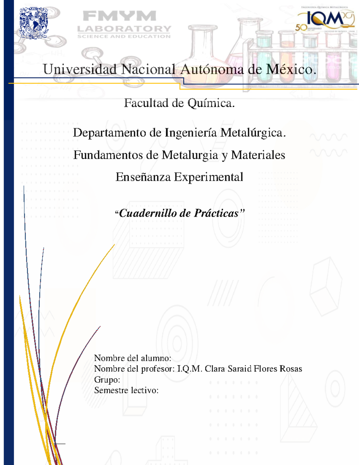 Manual De Prácticas FMy M - UNIVERSIDAD NACIONAL AUT”NOMA DE M.. I.Q ...