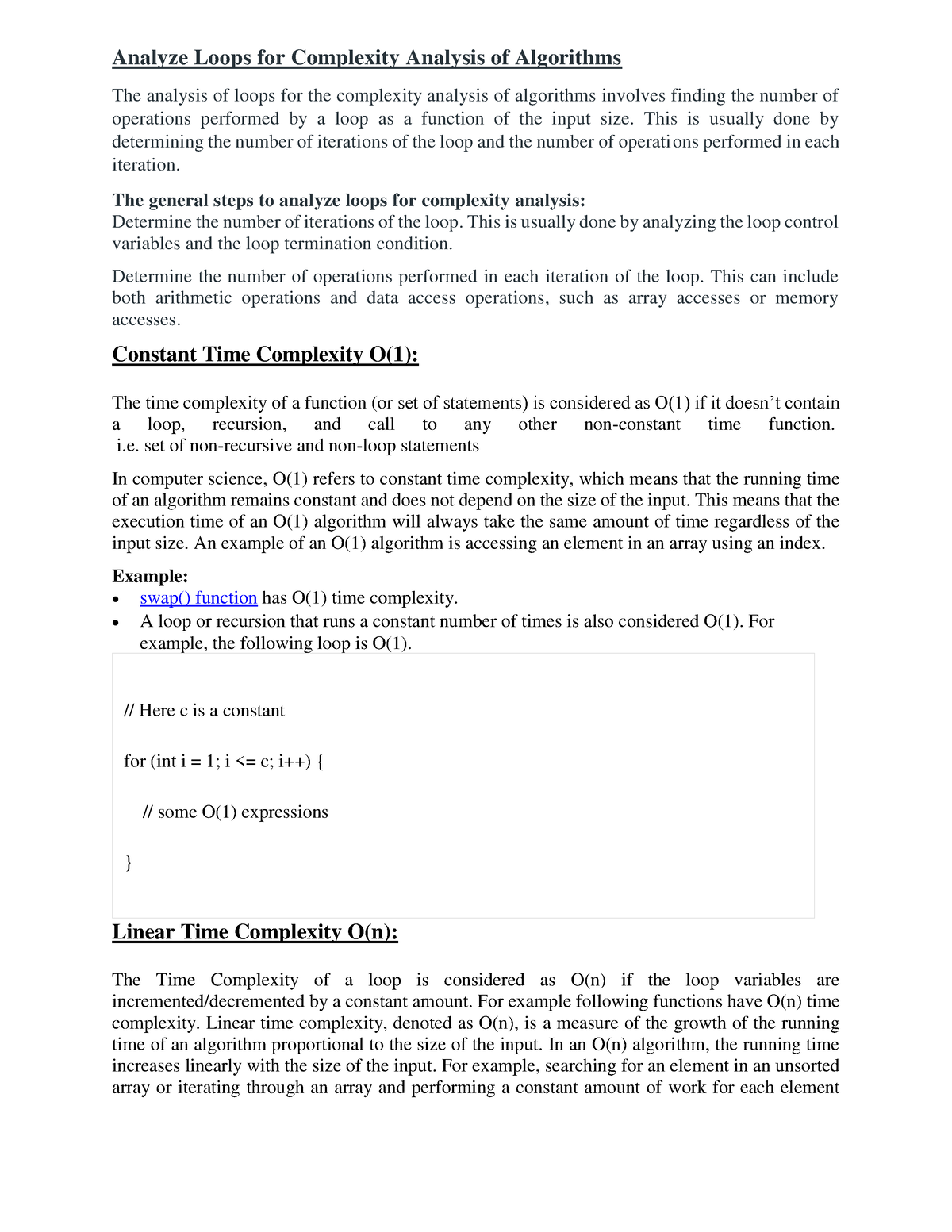 Analysis of Algorithm Loop - Analyze Loops for Complexity Analysis of ...