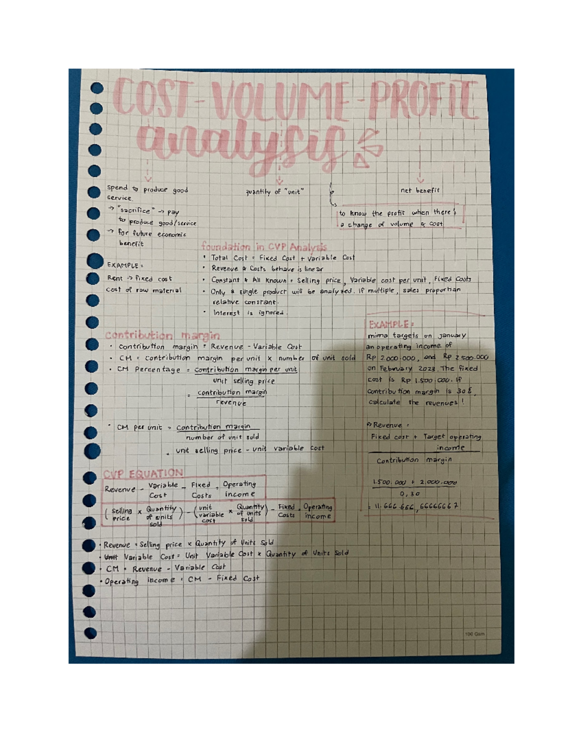 cost assignment summary