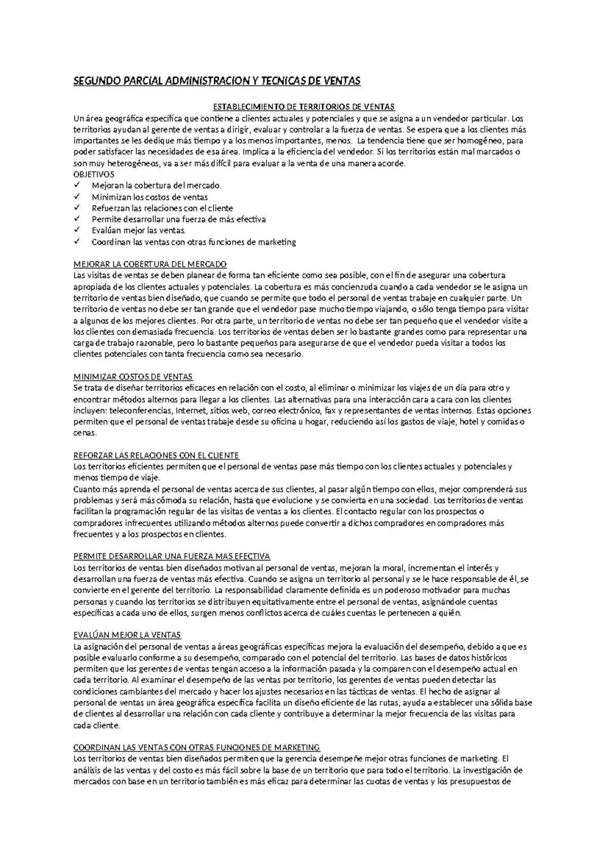 Segundo Parcial Administracion Y Tecnicas DE Ventas - SEGUNDO PARCIAL ...