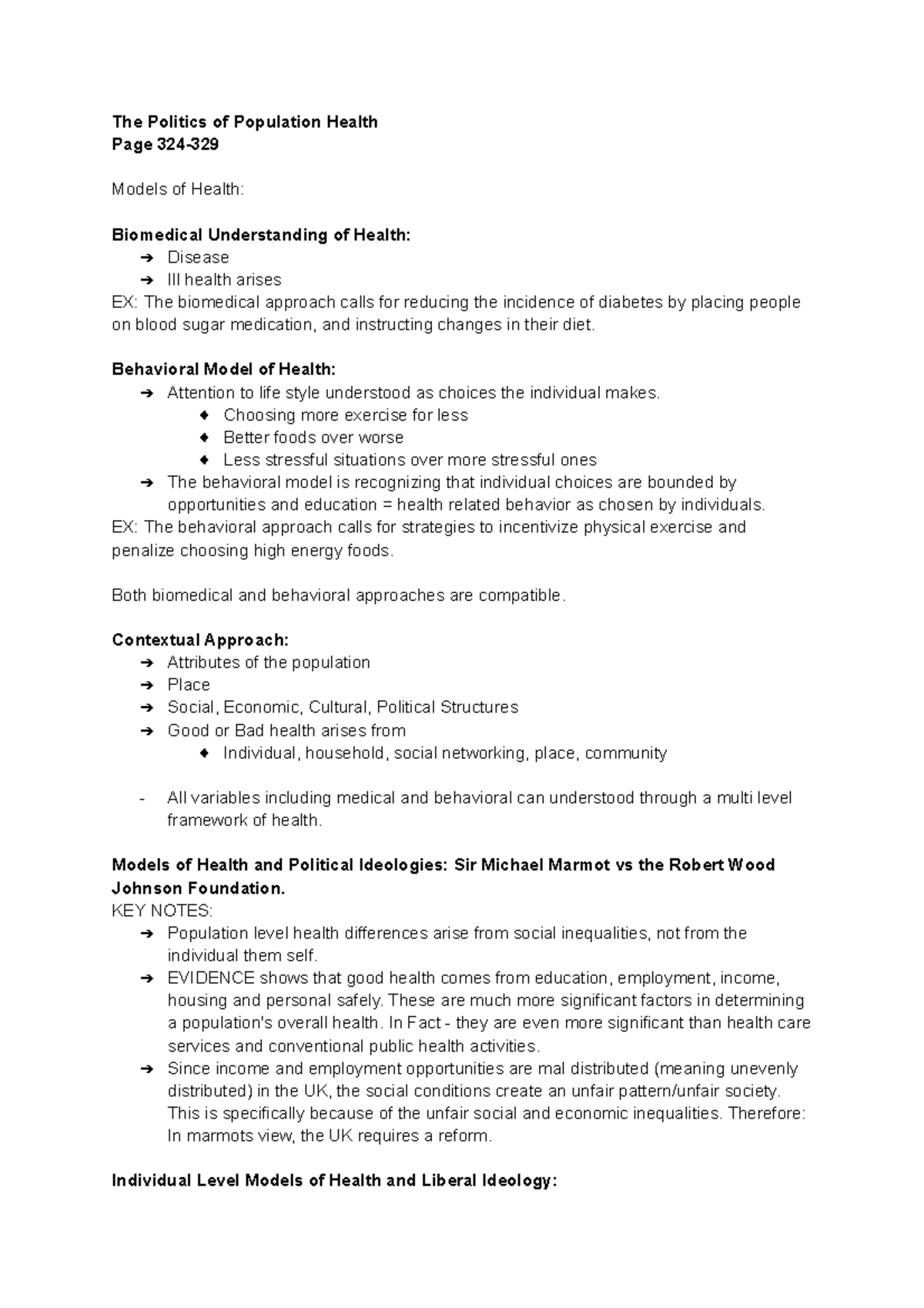 Health Reading Notes - The Politics of Population Health Page 324 ...