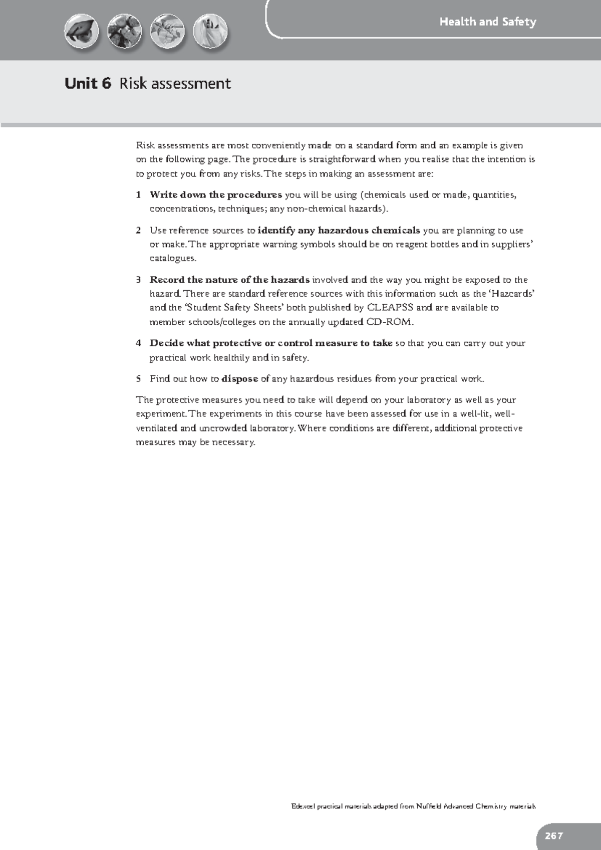 [M20.3] Review - Risk Assessment - 267 Edexcel practical materials ...
