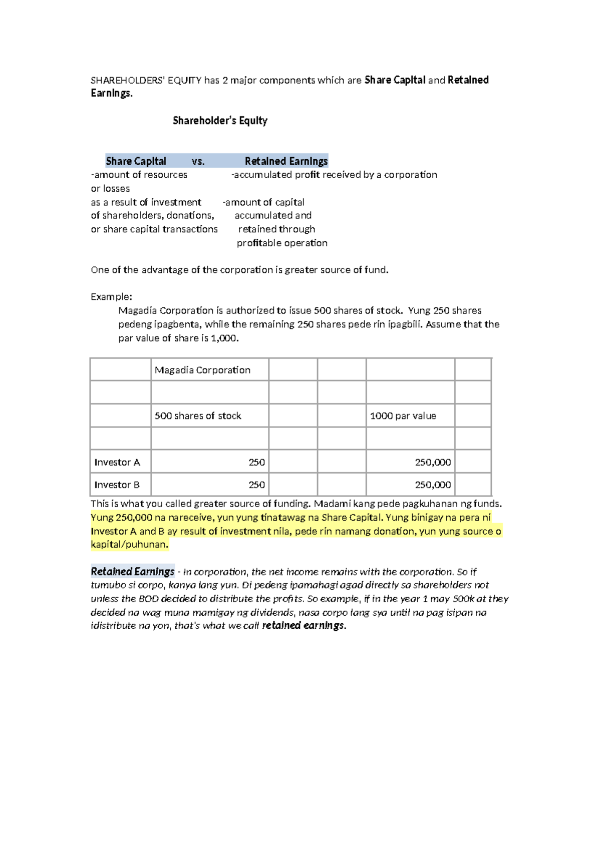 Retained Earnings - Shareholder’s Equity Share Capital vs. Retained ...
