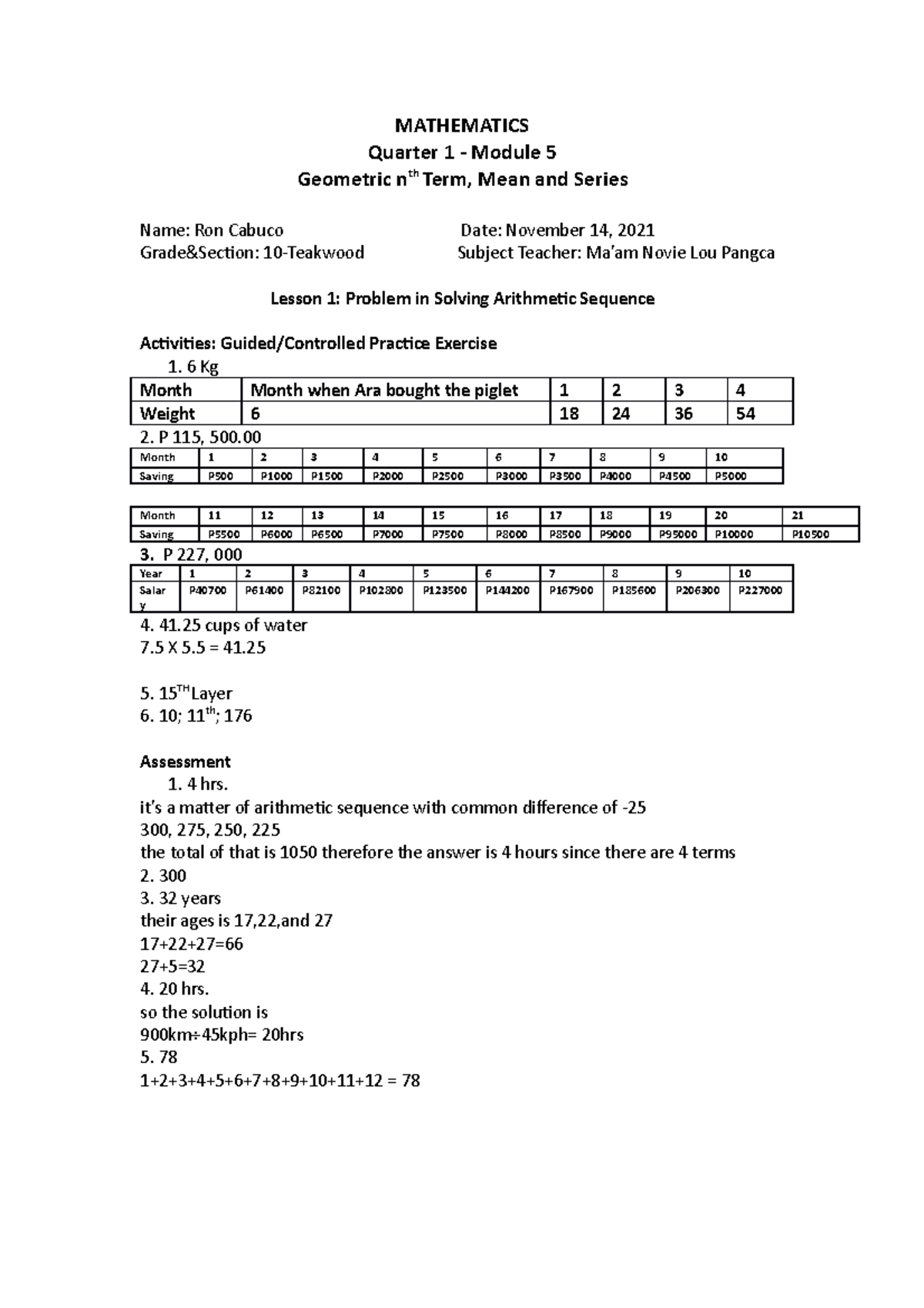 8 Mathematics Quarter 1 Module 5 - MATHEMATICS Quarter 1 - Module 5 ...