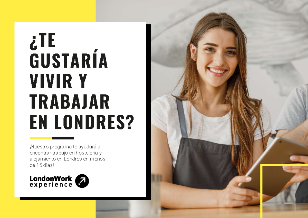 Catalogo London Work Experience ¿TE GUSTARÍA VIVIR Y TRABAJAR EN