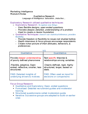 MKTG Module 20 Notes - Marketing Intelligence MKTG 4682 Module 10 Notes ...