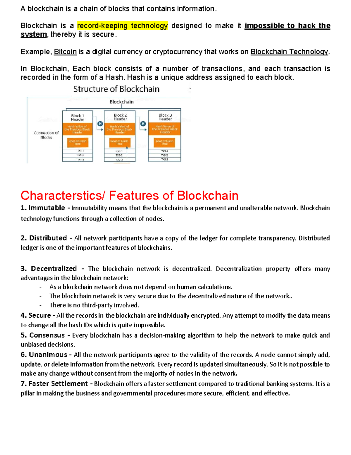 Blockchain - A Blockchain Is A Chain Of Blocks That Contains ...