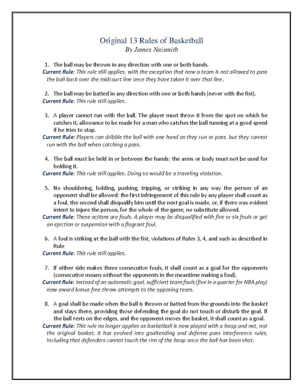 Rules-of-Basketball - n/a - Original 13 Rules of Basketball By James ...