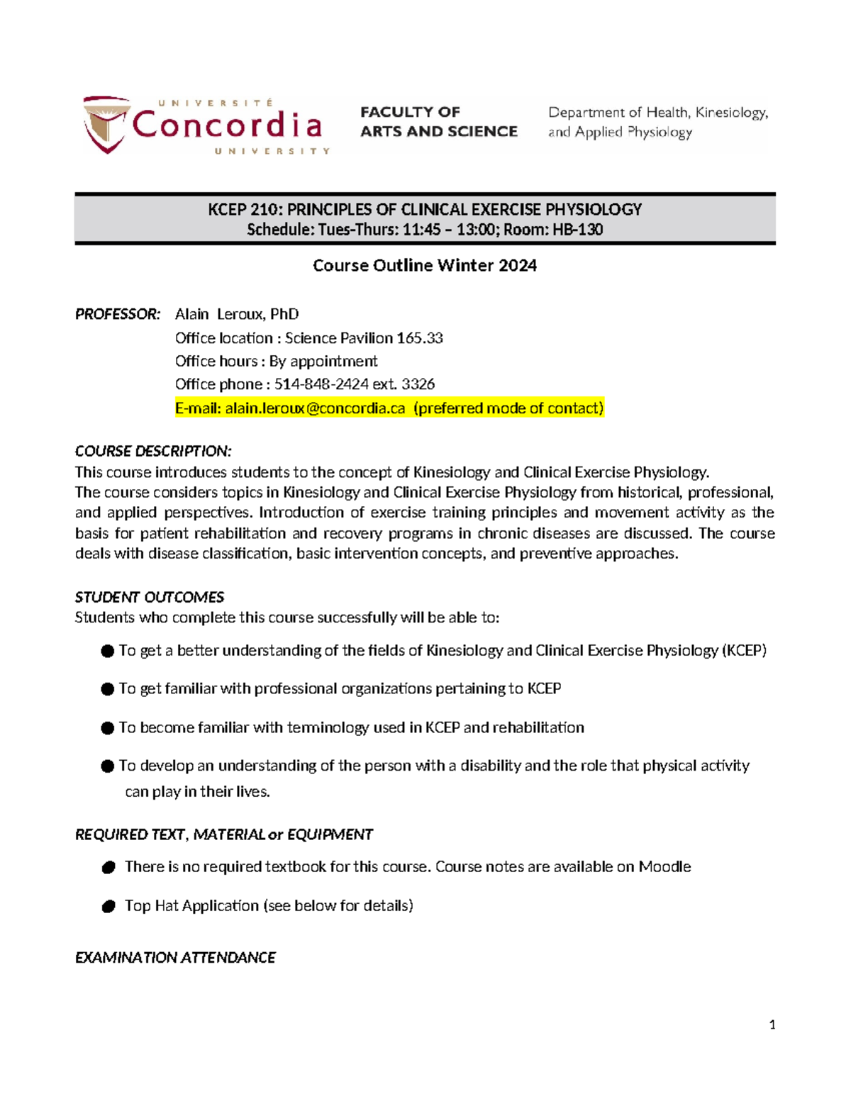 KCEP 210 Course outline W2024 - KCEP 210: PRINCIPLES OF CLINICAL ...