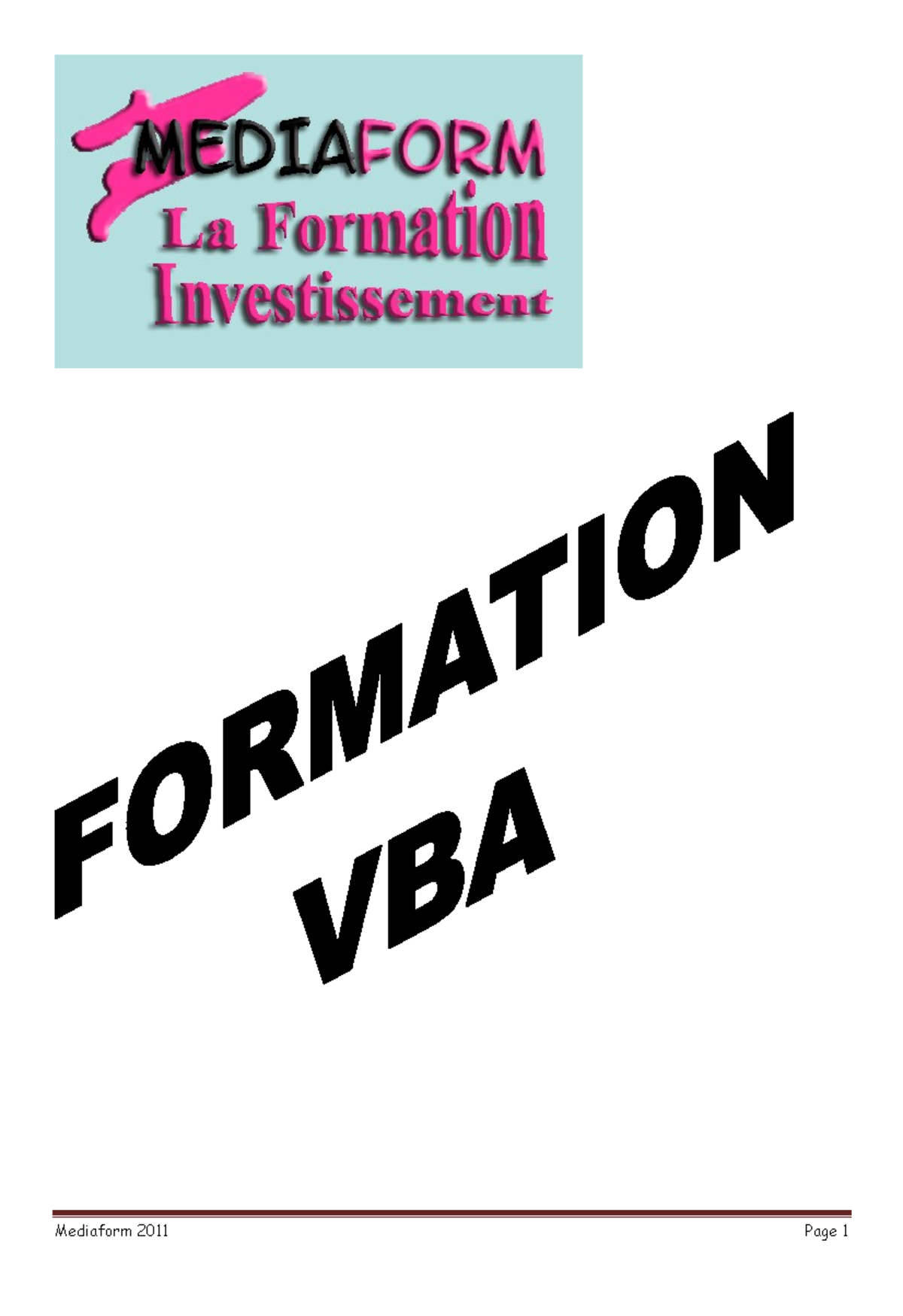 Cours visual basic excel - Programmation VBA pour Excel Environnement ...