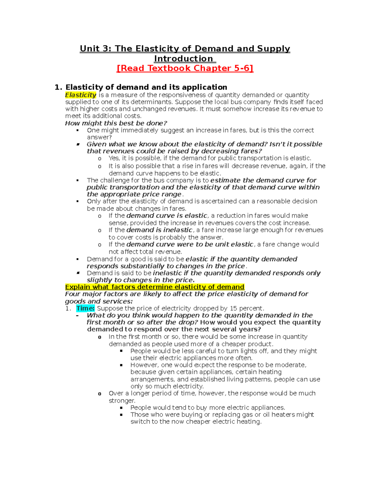 unit 5 assignment elasticity of demand and consumer surplus