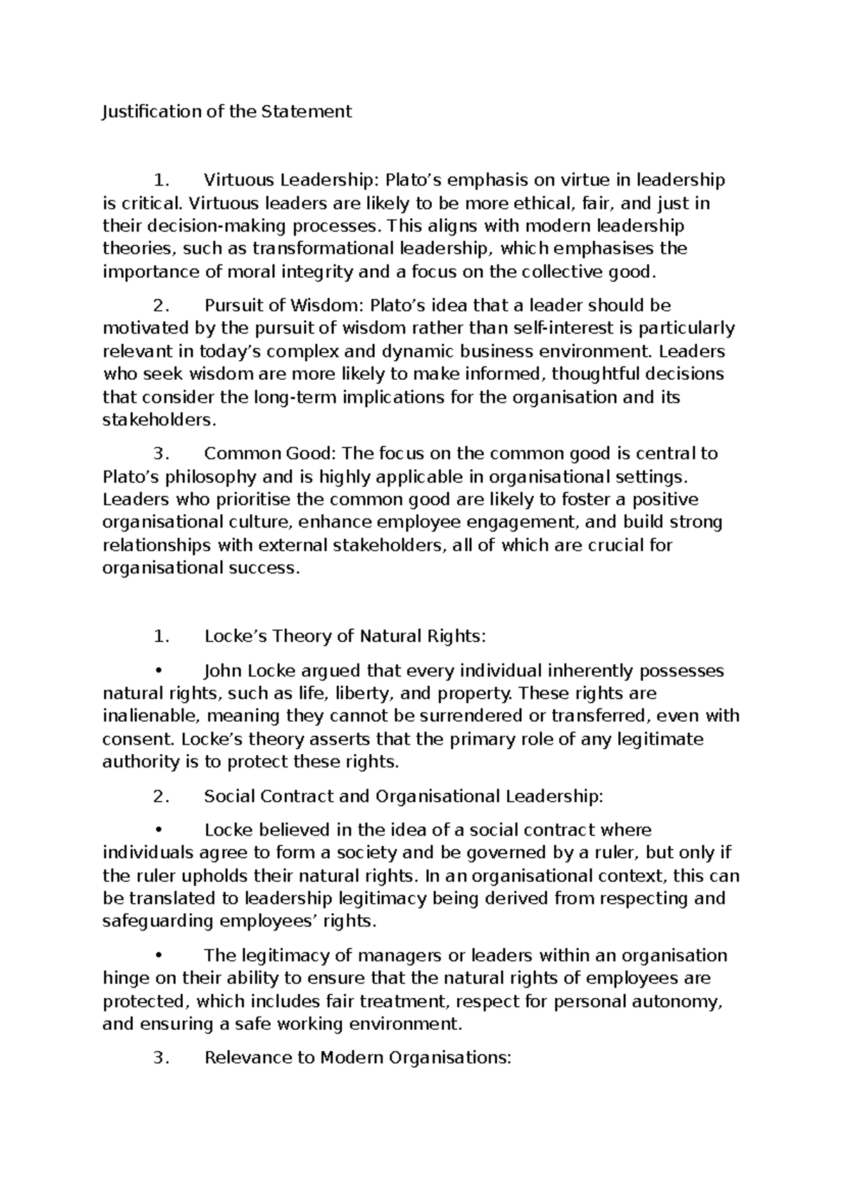 Spcm tut 2 - Tutorial justifications - Justification of the Statement 1 ...
