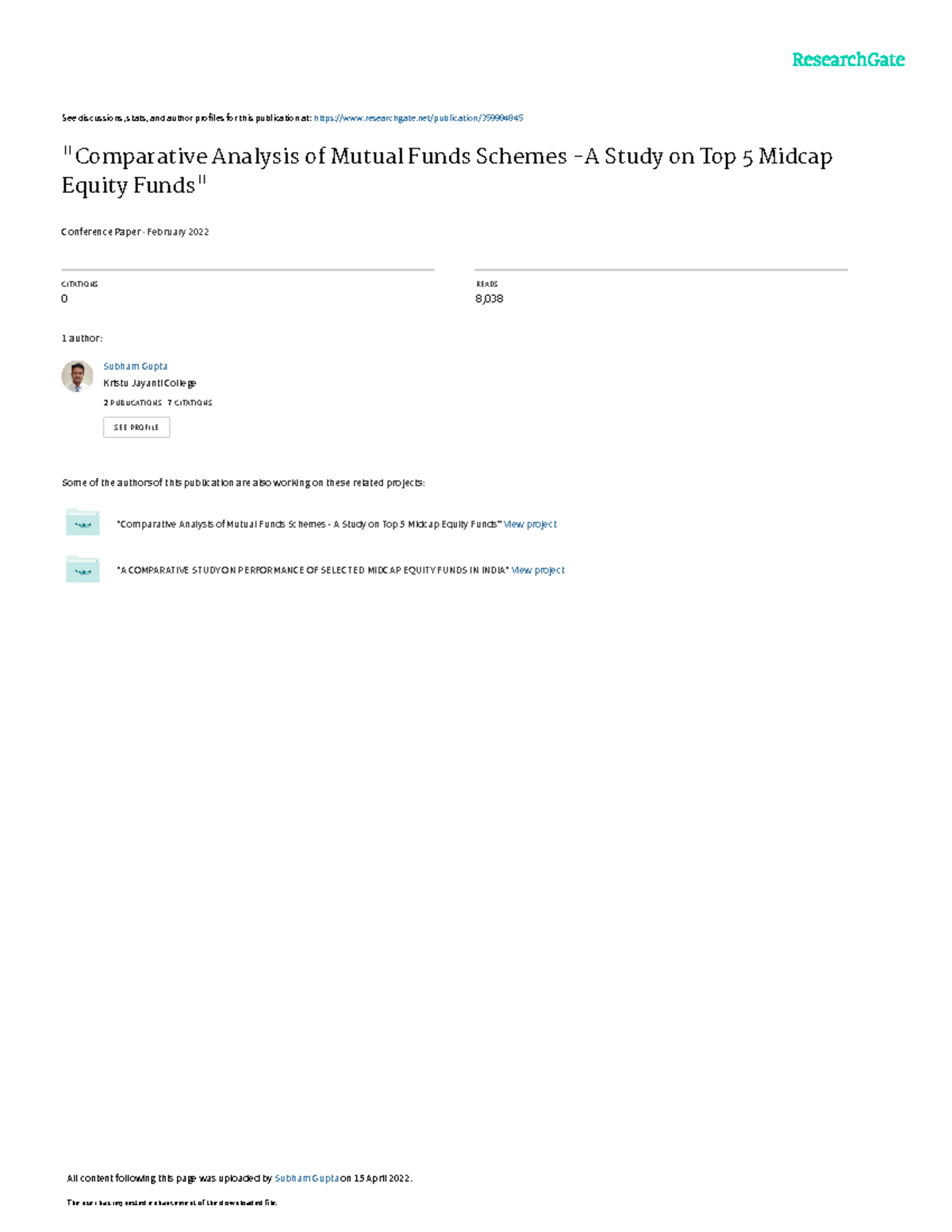 Paper Publication See Discussions Stats And Author Profiles For