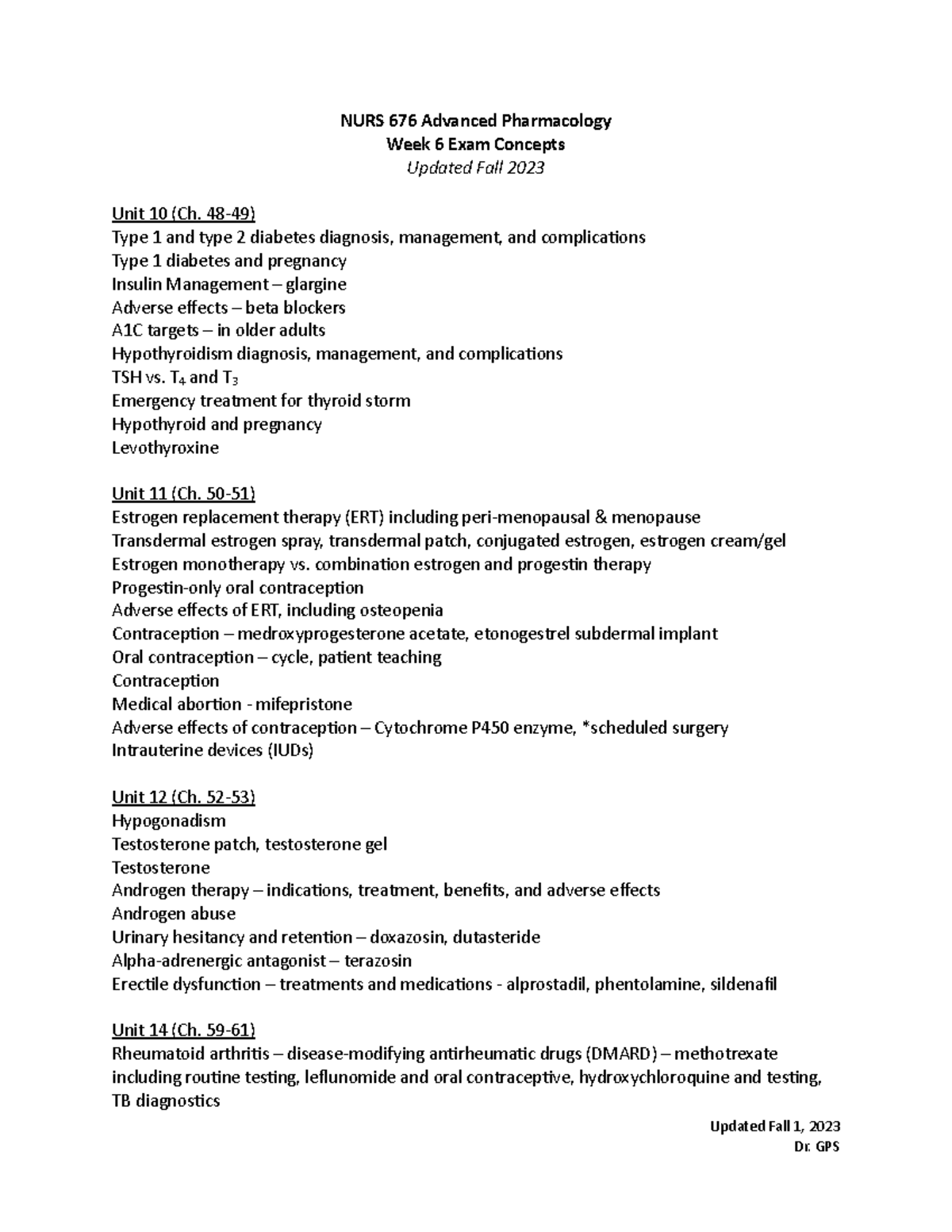 NURS+676+Week+6+Fall+2023 v1+%281%29 - NURS 676 Advanced Pharmacology ...