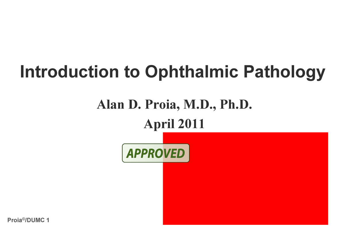 04 - Pathology Of The Eye - Introduction To Ophthalmic Pathology Alan D ...