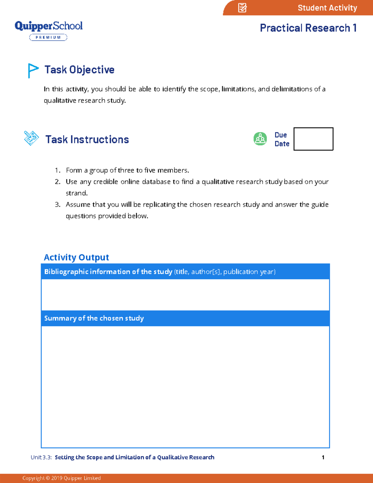 SA 1 - Task Objective In this activity, you should be able to identify ...