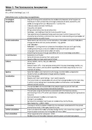 SCLG1002 Notes - SCLG1002 Notes Lecture 2: Precariousness and ...