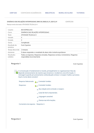 Revisar Envio Do Teste Questionário Unidade II – - Revisar Envio Do ...