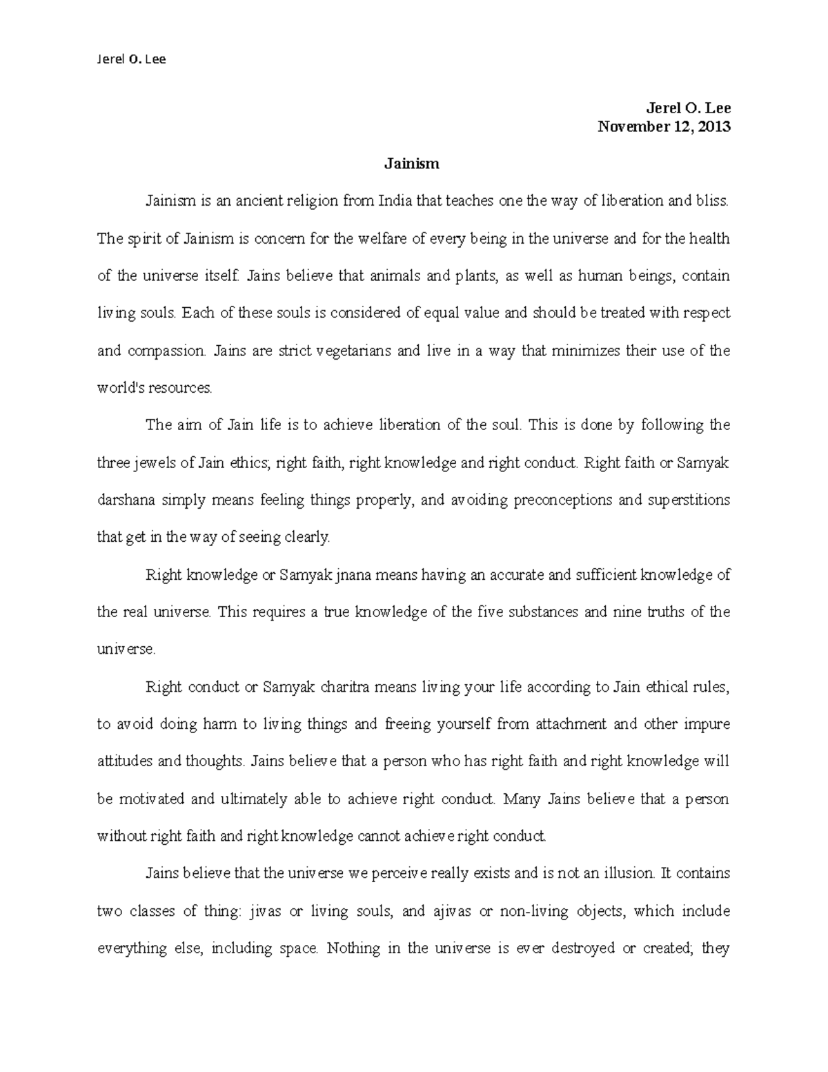 essay on jainism in english