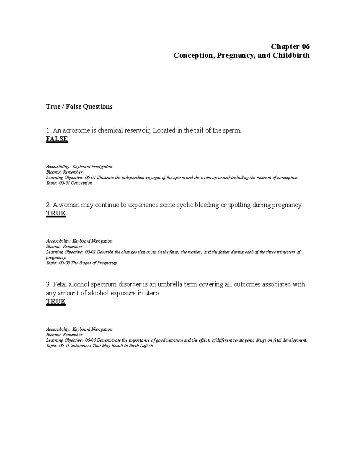 Chapter 06 personality psych Chapter 06 Conception, Pregnancy, and