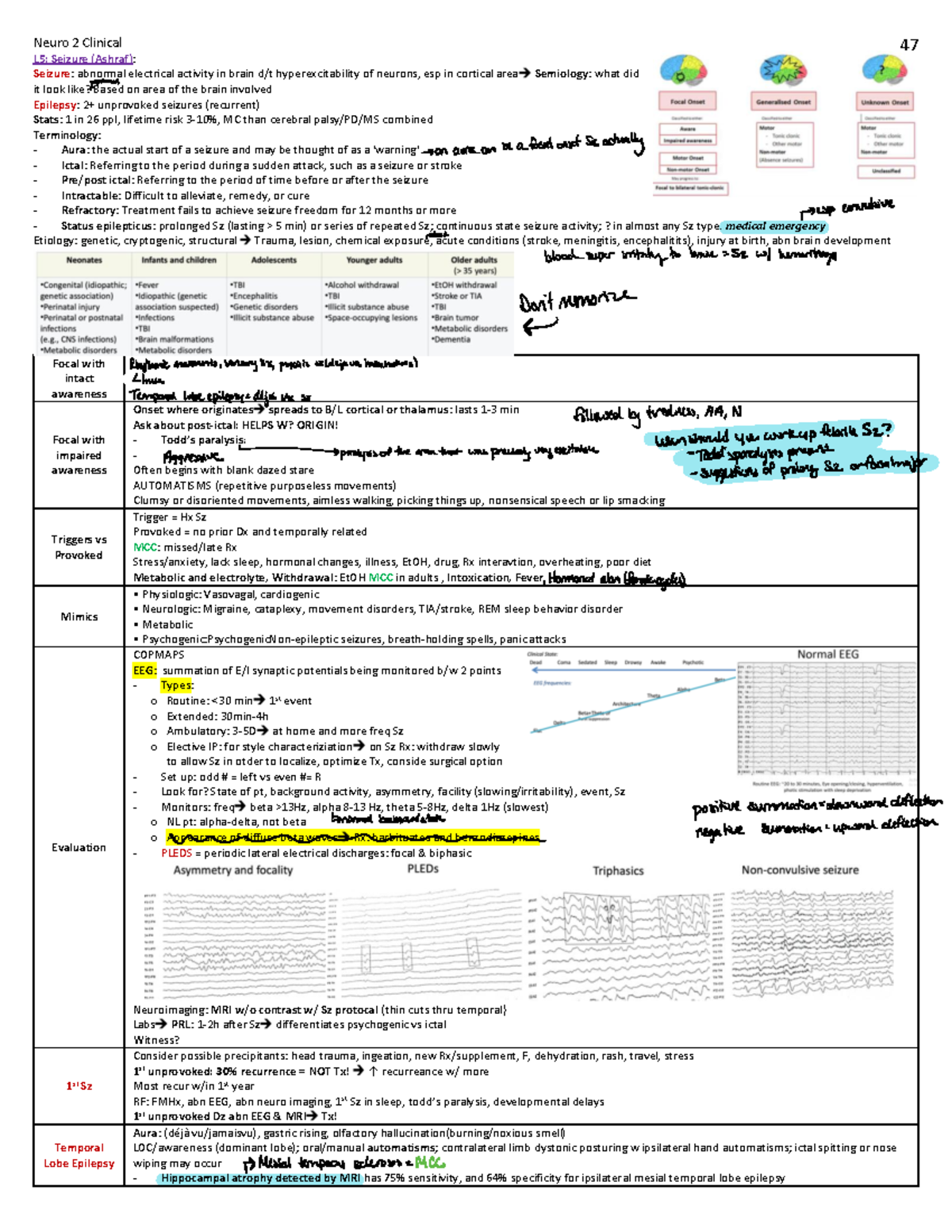 L40 Seizures Neuro 2 Clinical 47 L5 Seizure (Ashraf) Seizure