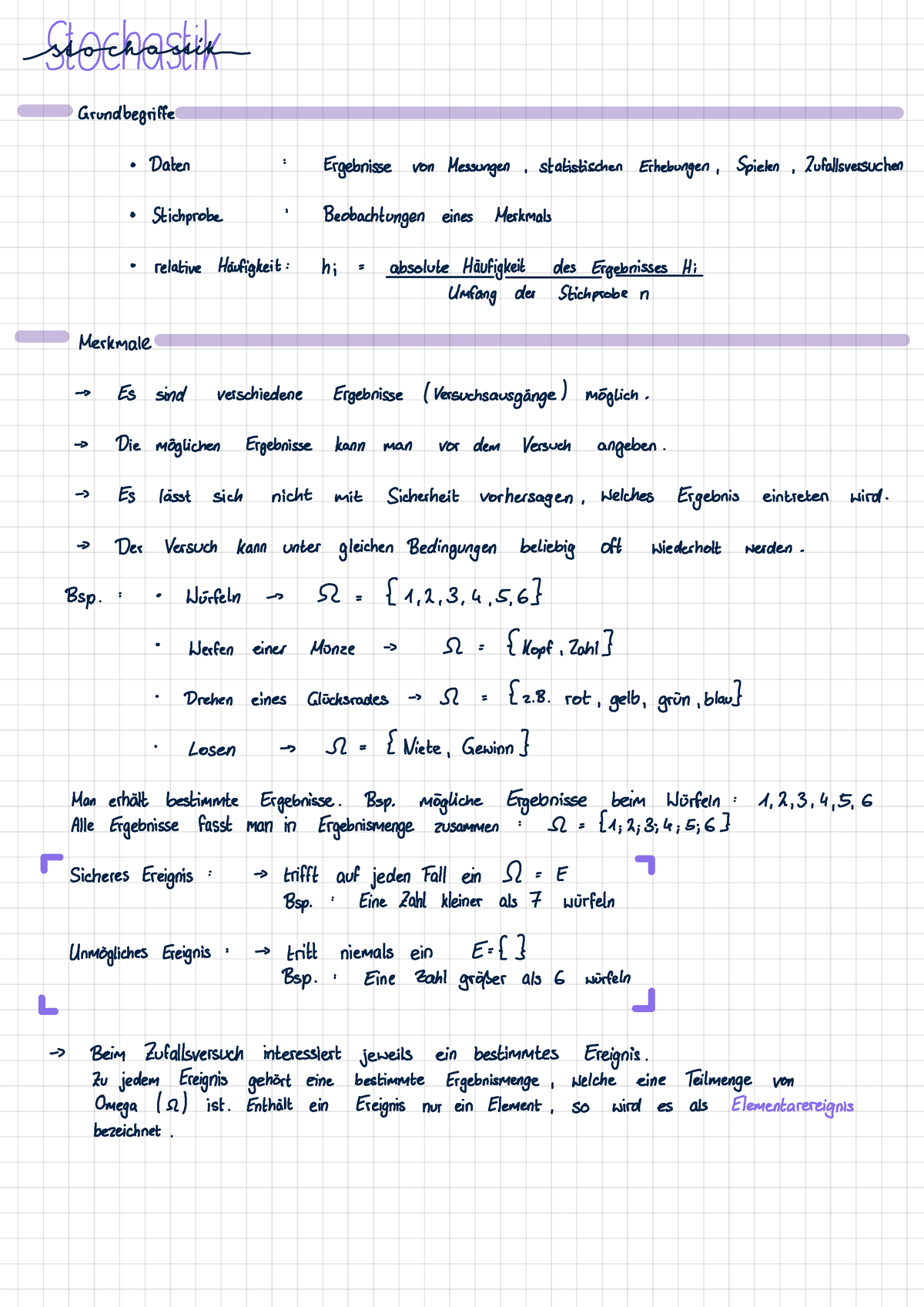 Stochastik Kl.8 - Mathematik - Studocu