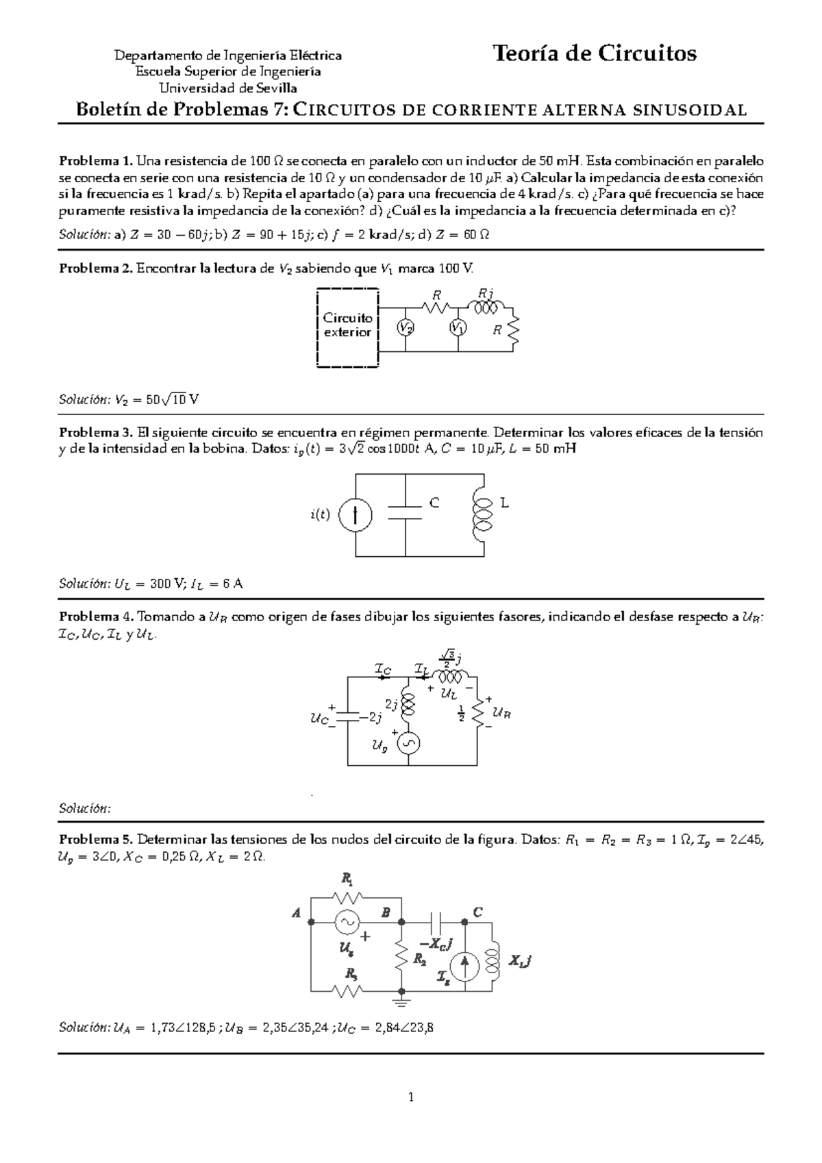 Boletín Tema 7 - Departamento De Ingenier ́ıa El ́ectrica Escuela ...