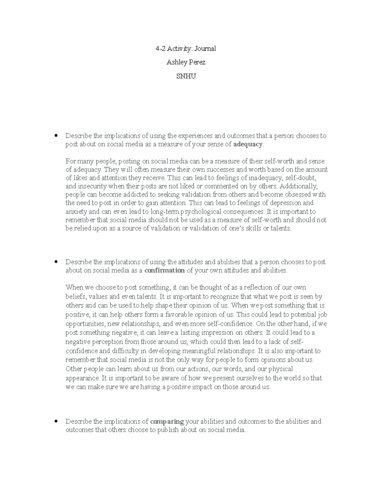 4-2 activity journal - just being healpful - 4-2 Activity: Journal ...