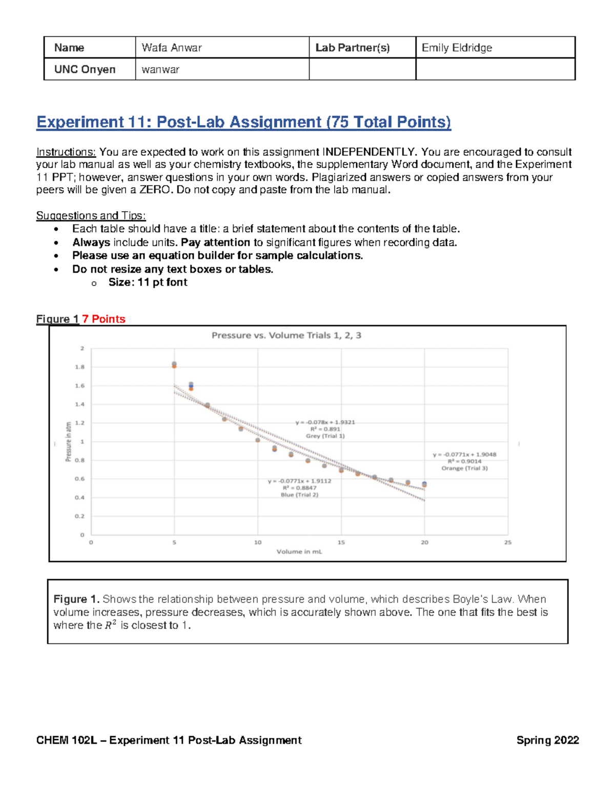 Exp 11 Post Lab SP22 Final Blank - CHEM 102L – Experiment 11 Post-Lab ...