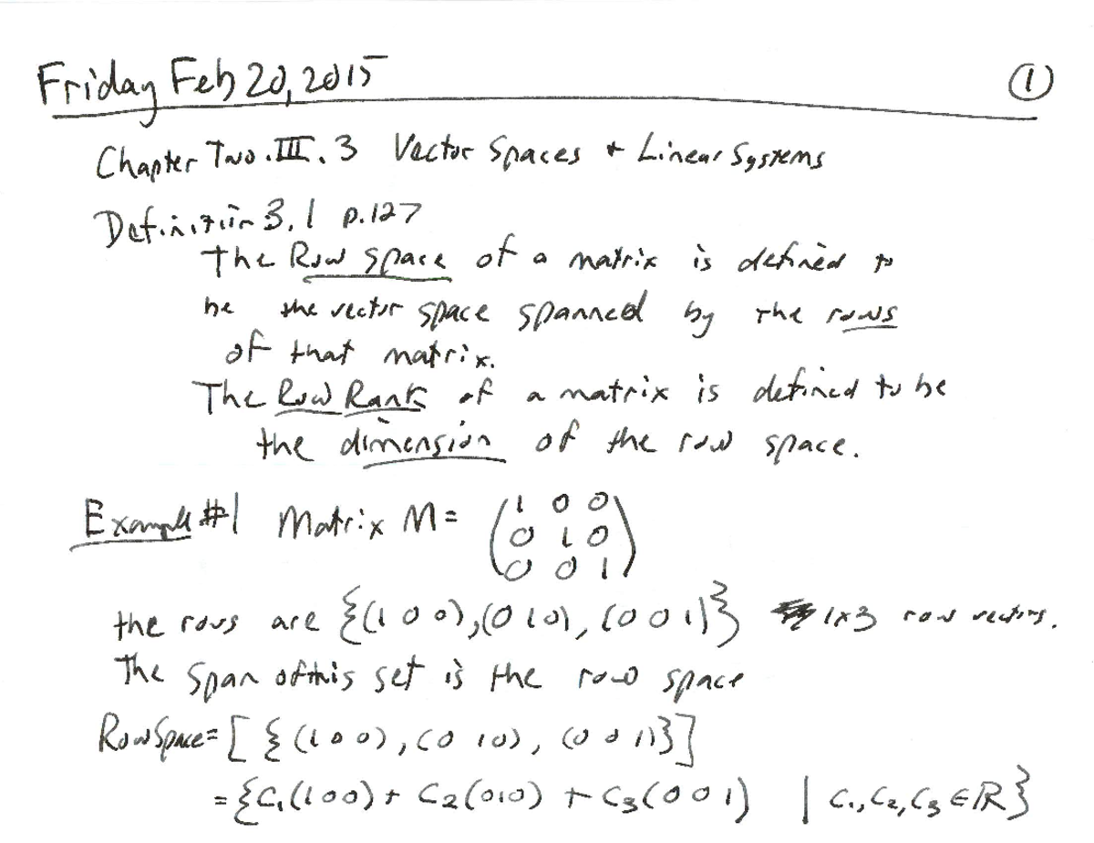 2015 .02.20 Linear Algebra 2014 2015 Lecture Notes 3 - MATH 411 - Studocu