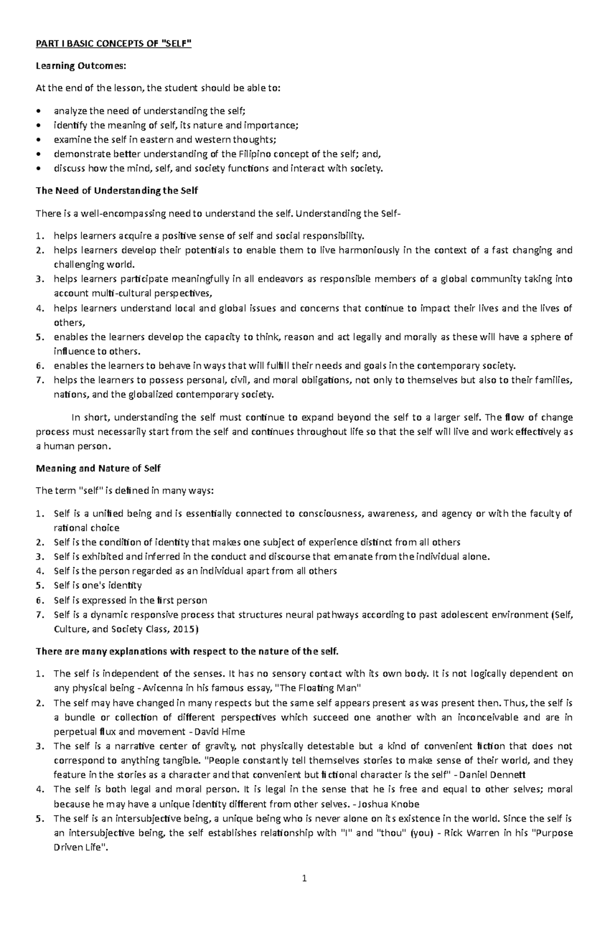 Textbook Lesson 1 GEC 3 - PART I BASIC CONCEPTS OF 