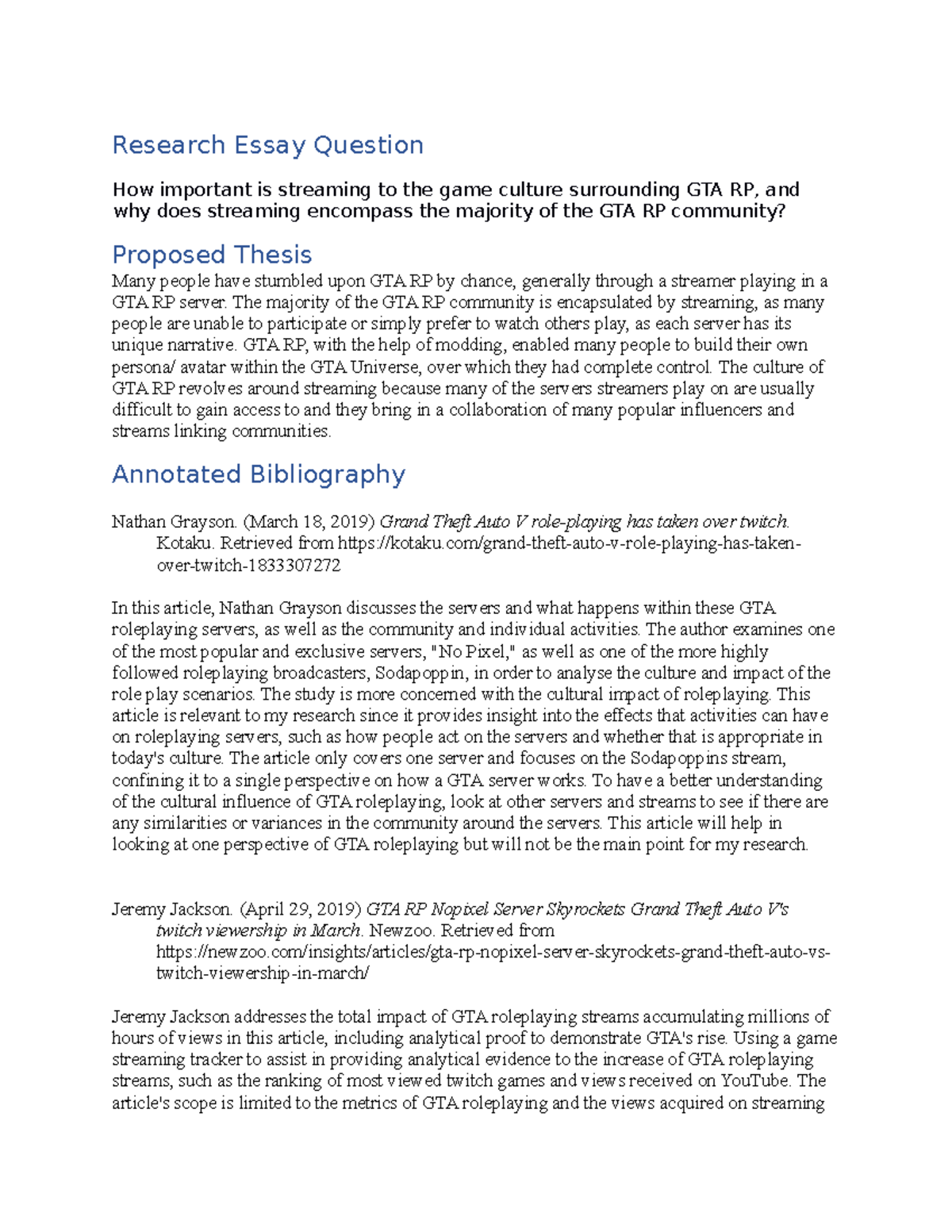 Game Culture Reserach Plan - GME-120 - Bond - Studocu