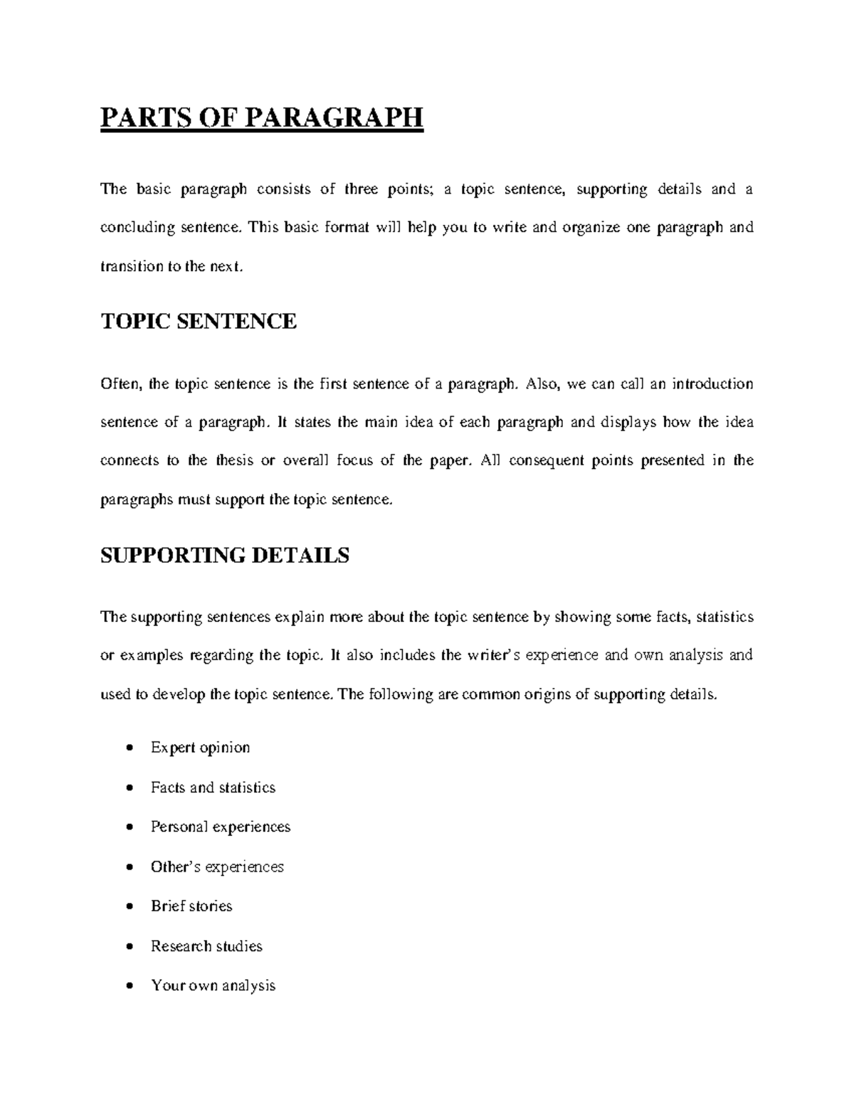 Parts OF Paragraph PARTS OF PARAGRAPH The Basic Paragraph Consists Of parts-of-paragraph-parts-of-paragraph-the-basic-paragraph-consists-of