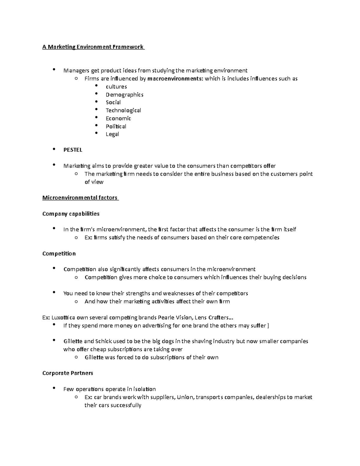 Chapter 3 marketing textbook notes bus 343 - A Marketing Environment ...