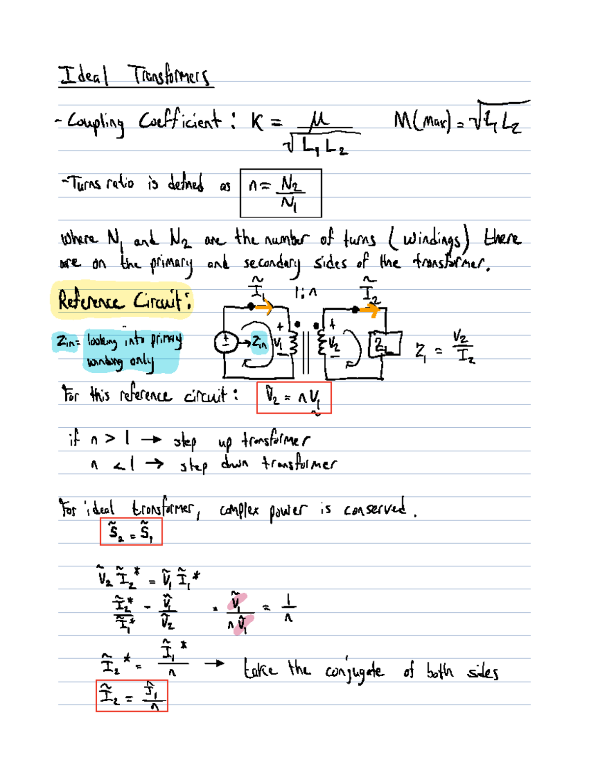 Ideal Transformers - Notes on tformers - Ideal Transformers Coupling ...