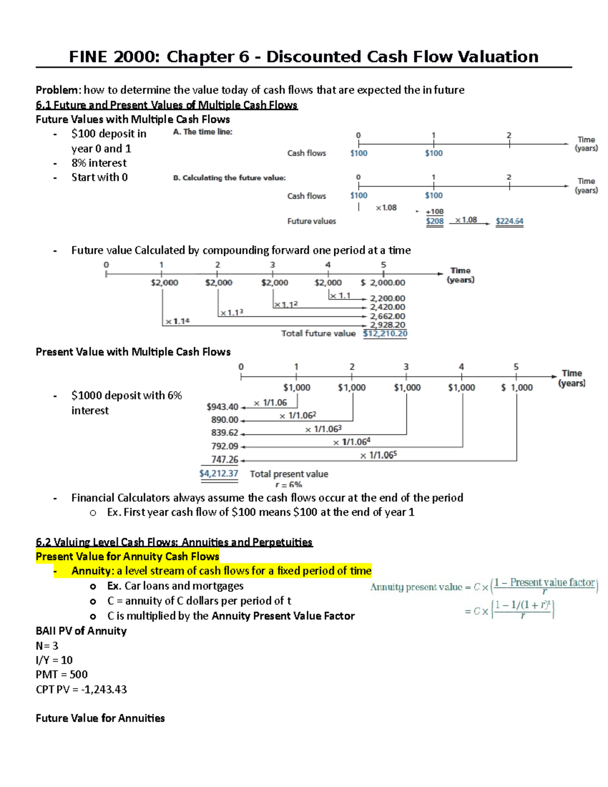 FINE 2000 Chapter 6 Discounted Cash Flow Valuation - FINE 2000: Chapter ...
