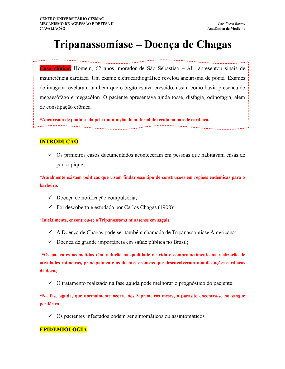 Doença de Chagas: mecanismos de infecção, resposta imune