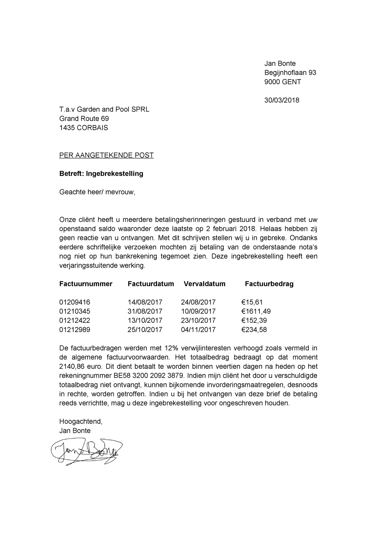 Ingebrekestelling1.1en1.2 eindversie   HoGent  StuDocu