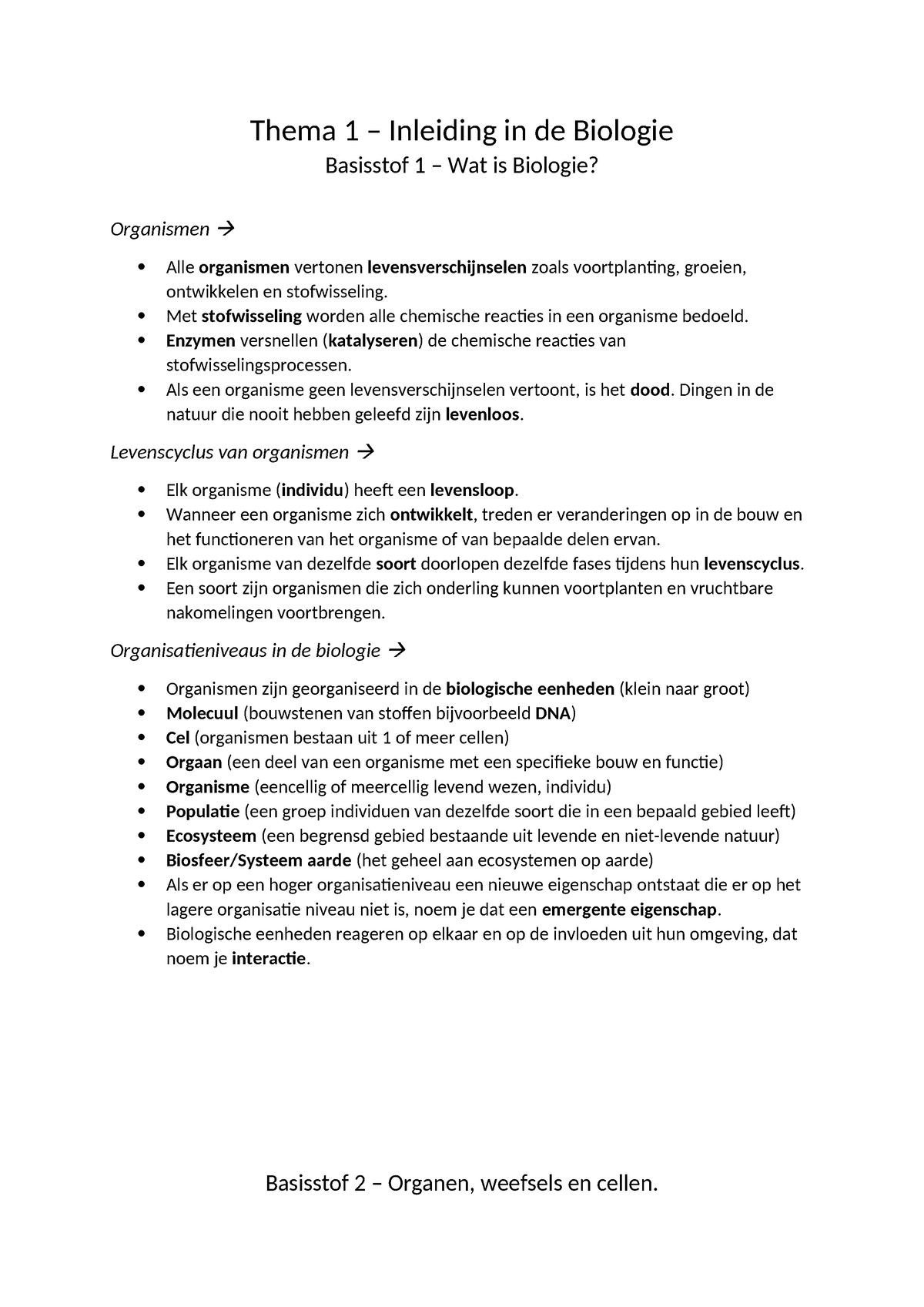 Thema 1 Inleiding In De Biologie - Thema 1 – Inleiding In De Biologie ...