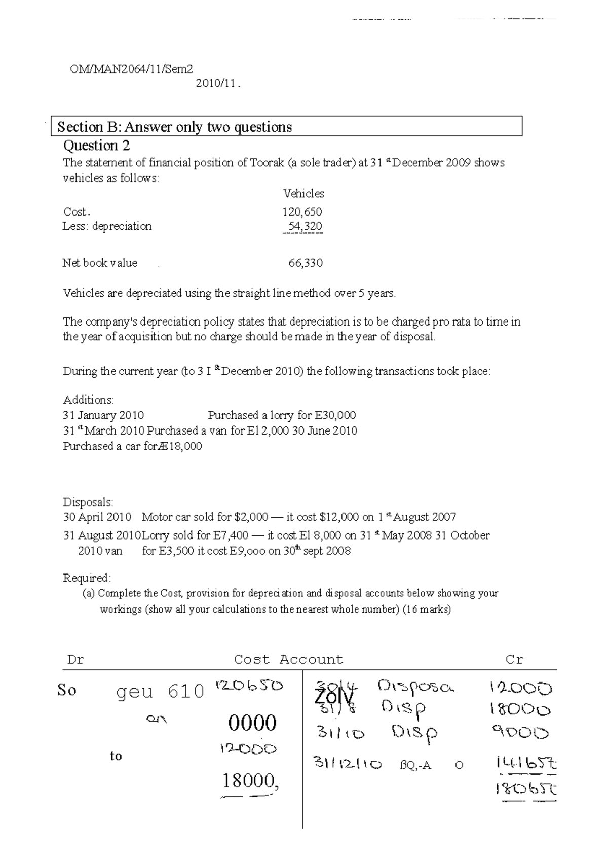 Qn 2 Sample paper Ans - 2010/ Section B: Answer only two questions ...