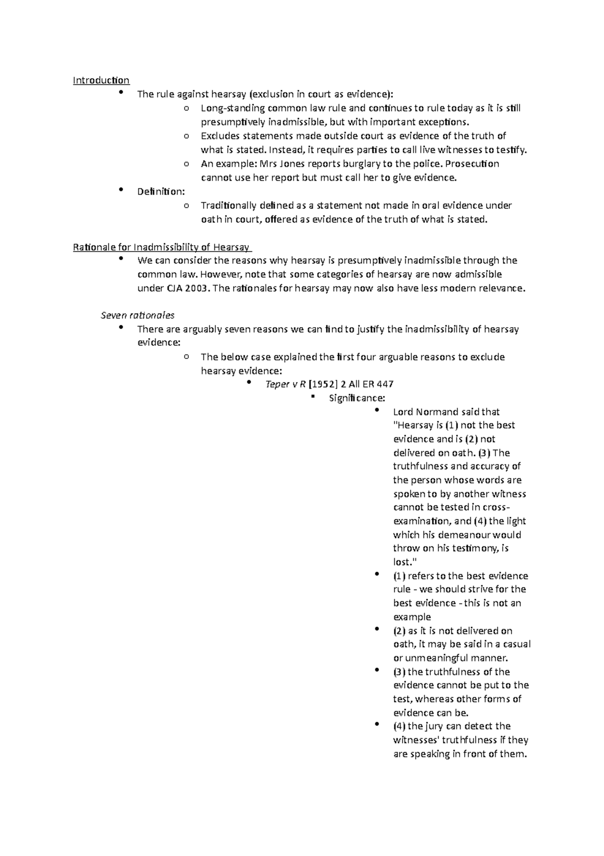 la373-hearsay-notes-introduction-the-rule-against-hearsay-exclusion